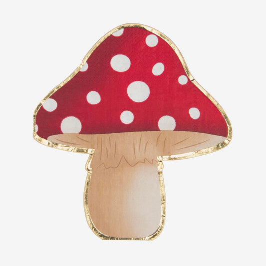 16 serviettes champignons amanites pour fête d'anniversaire