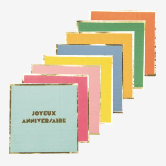 Serviettes en papier Joyeux anniversaire - deco table anniversaire