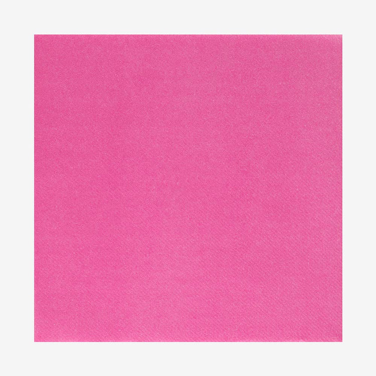 20 serviettes en carton rose bonbon : table anniversaire princesse