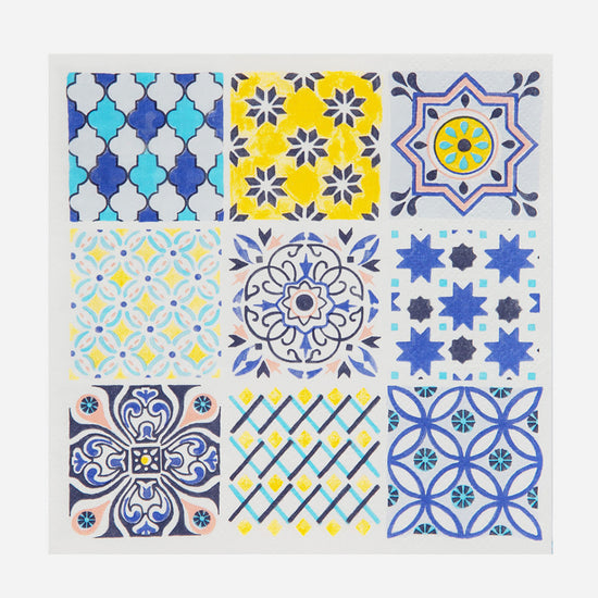 20 serviettes en papier style marocain pour deco de table Aladdin