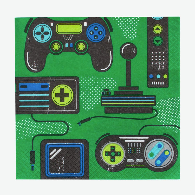 Cumpleaños de videojuegos: servilletas de videojuegos para cumpleaños de adolescentes