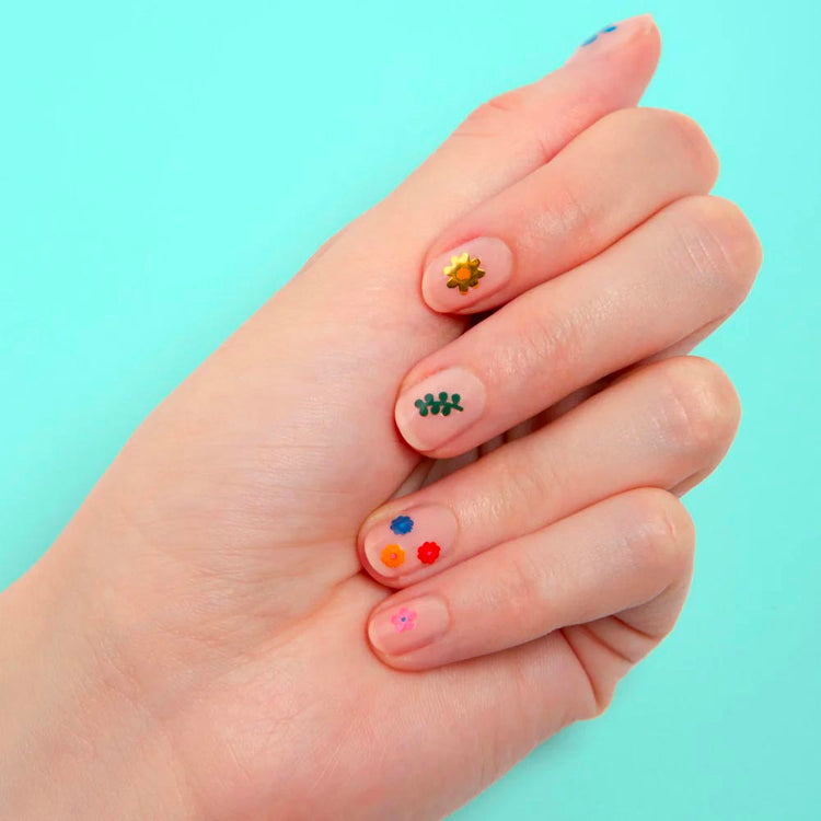 Stickers nail art fleuris pour anniversaire ou pochette cadeau