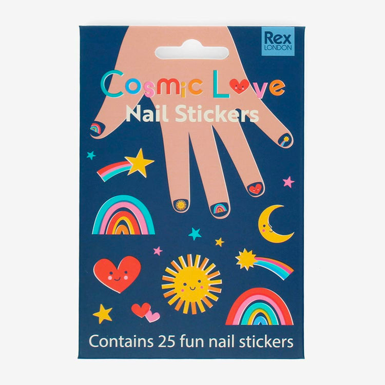 25 stickers d'ongles arc-en-ciel