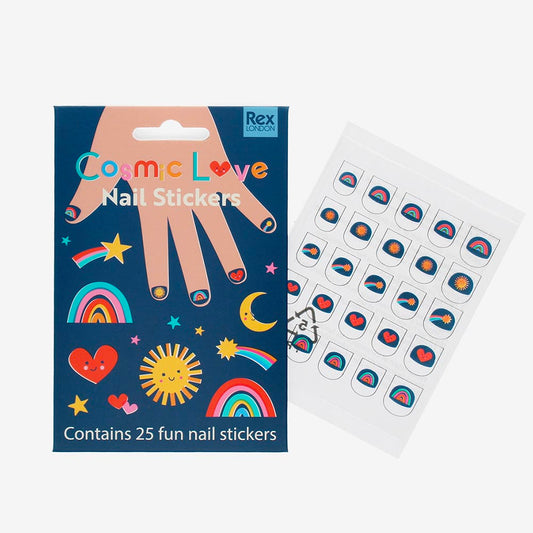 25 stickers d'ongles arc-en-ciel