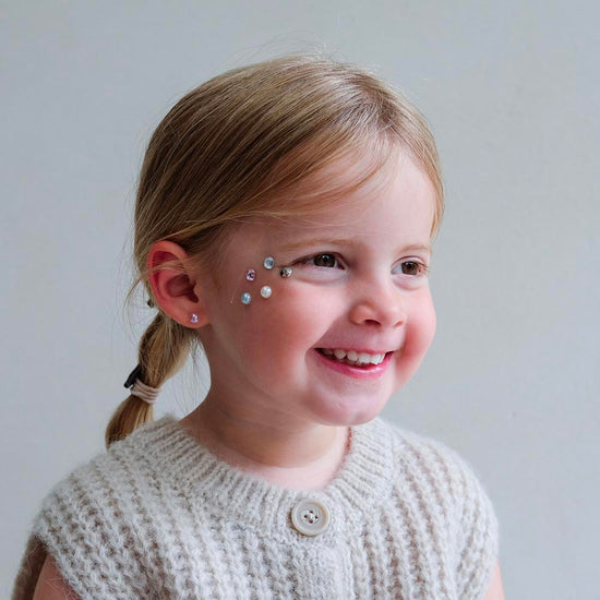 Stickers boucles d'oreilles perles et pierres : petit cadeau pour enfant 