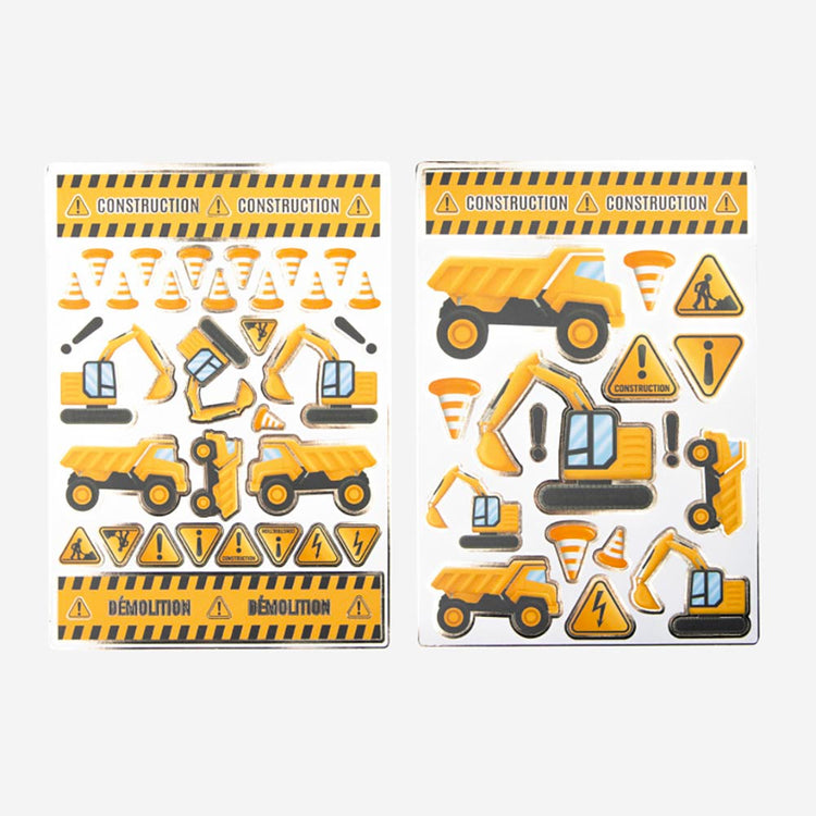 50 stickers autocollants chantier pour activité manuelle enfant