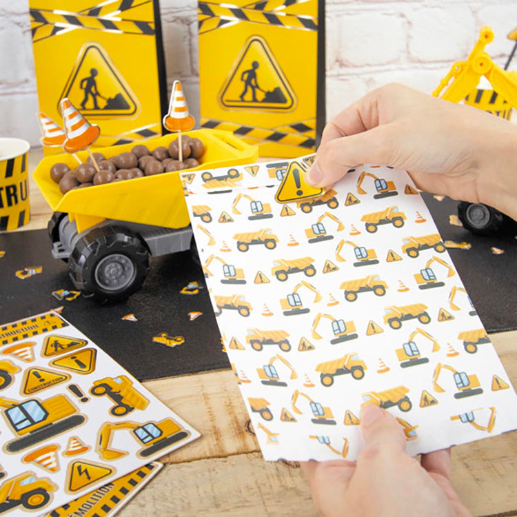 50 stickers autocollants chantier pour activité anniversaire enfant