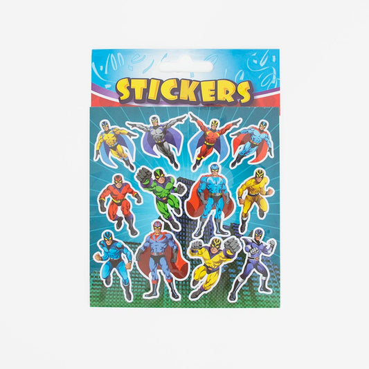 12 stickers super héros pour décorer une fête d'enfant