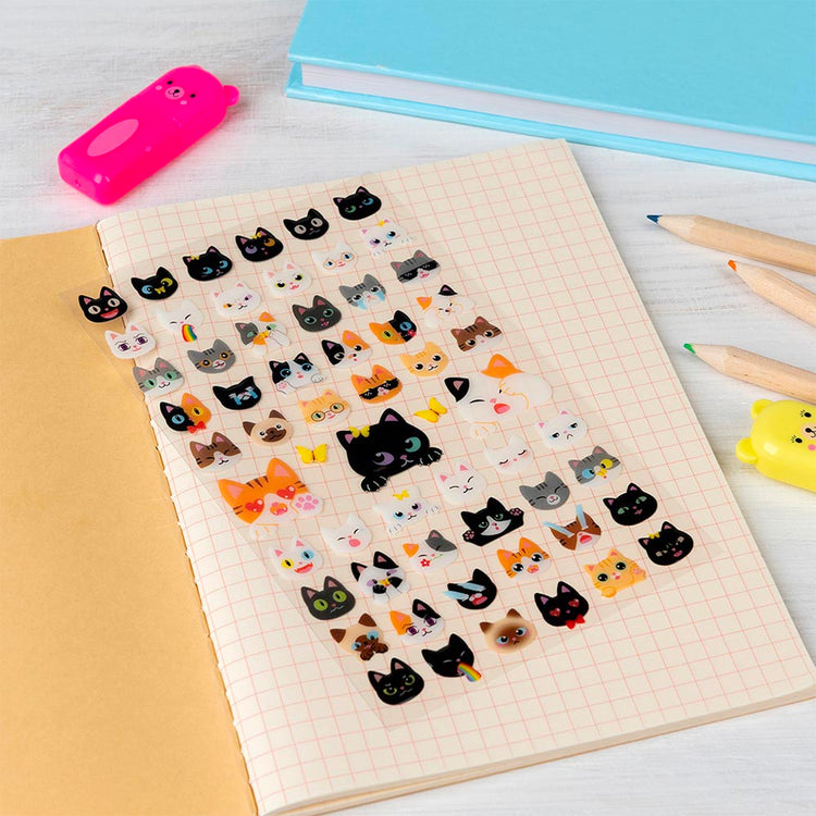 1 planche de stickers chatons kawaii : idée cadeau noel ou calendrier de l'avent