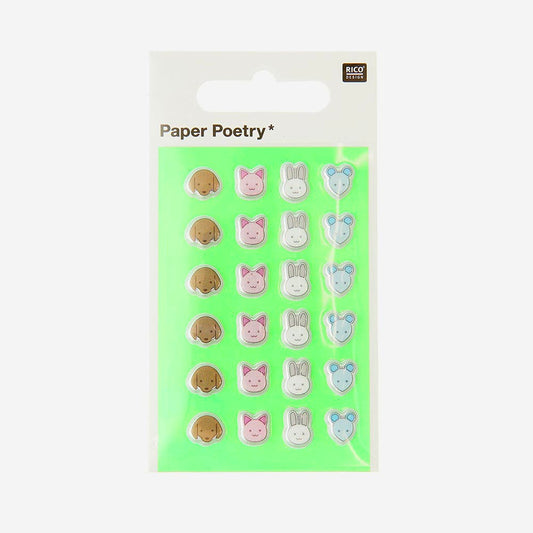 Planche de stickers animaux mignons : idée cadeau anniversaire enfant