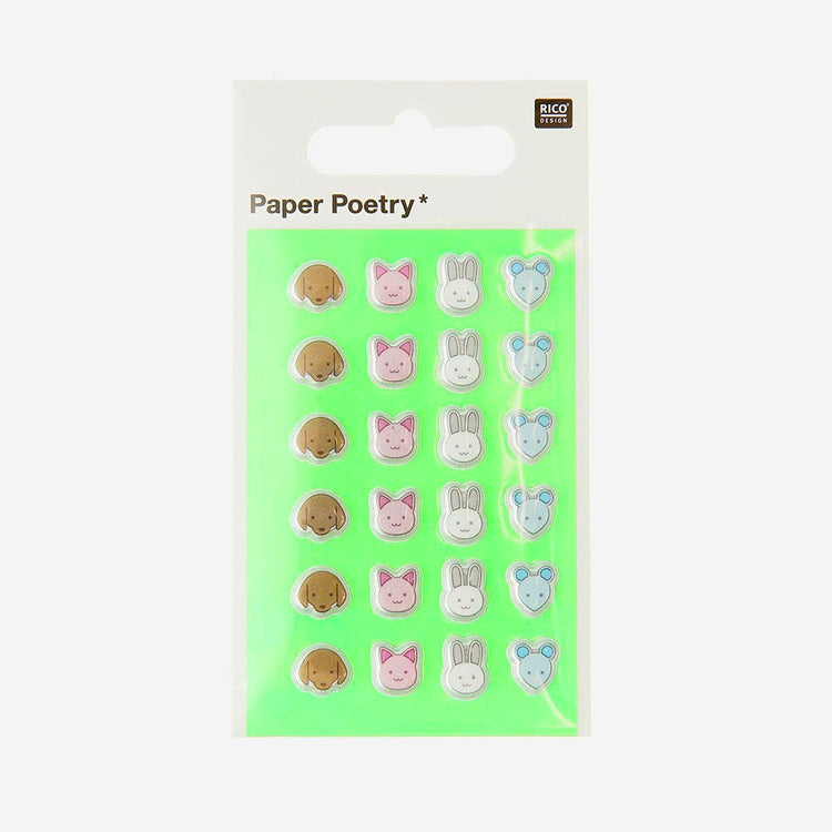 Planche de stickers animaux mignons : idée cadeau anniversaire enfant