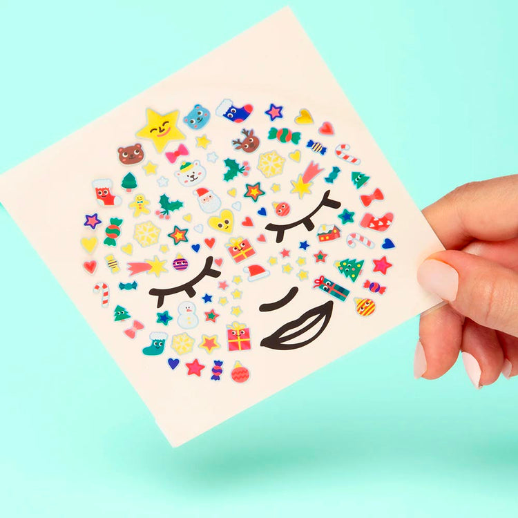 noël - 85 stickers visages de noël OMY : cadeau noël original