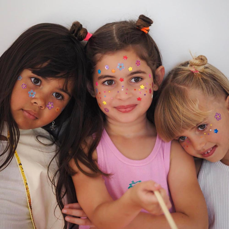 Stickers de visage pois colorés - accessoire déguisement cadeau pochette surprise