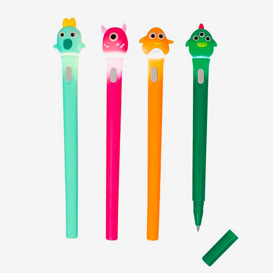 1 stylo lumineux monstre à offrir en cadeau pour le glisser dans sa trousse