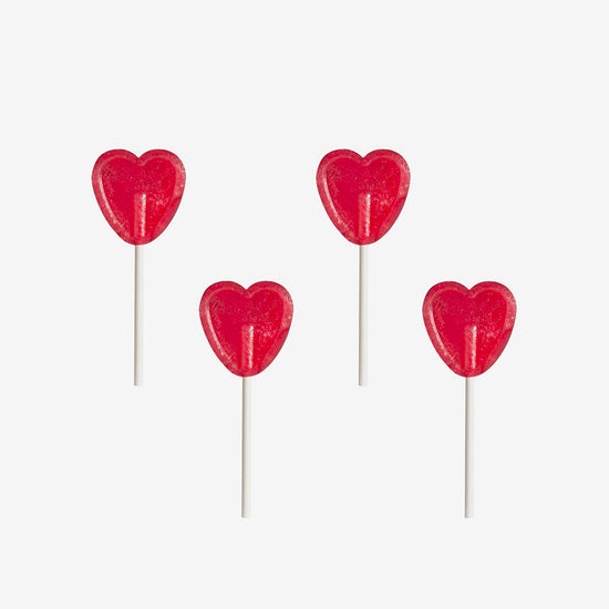 Sucette grand coeur rouge pour anniversaire enfant 