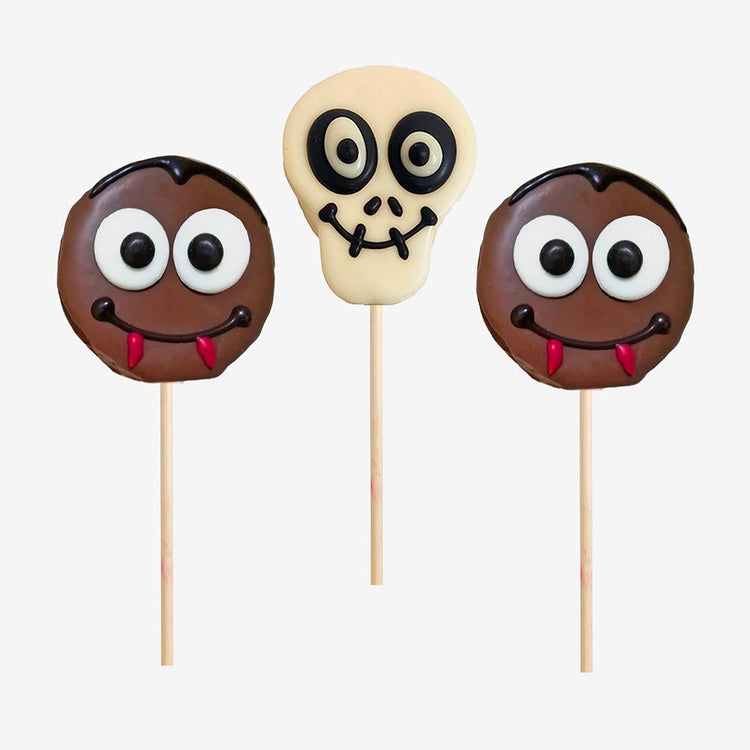 Sucette chamallow et chocolat Halloween : cadeau pochette surprise halloween 