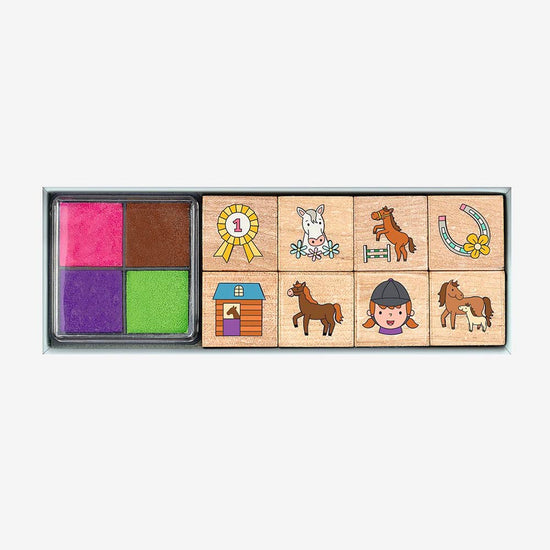 8 tampons cheval pour animer et faire un atelier anniversaire equitation