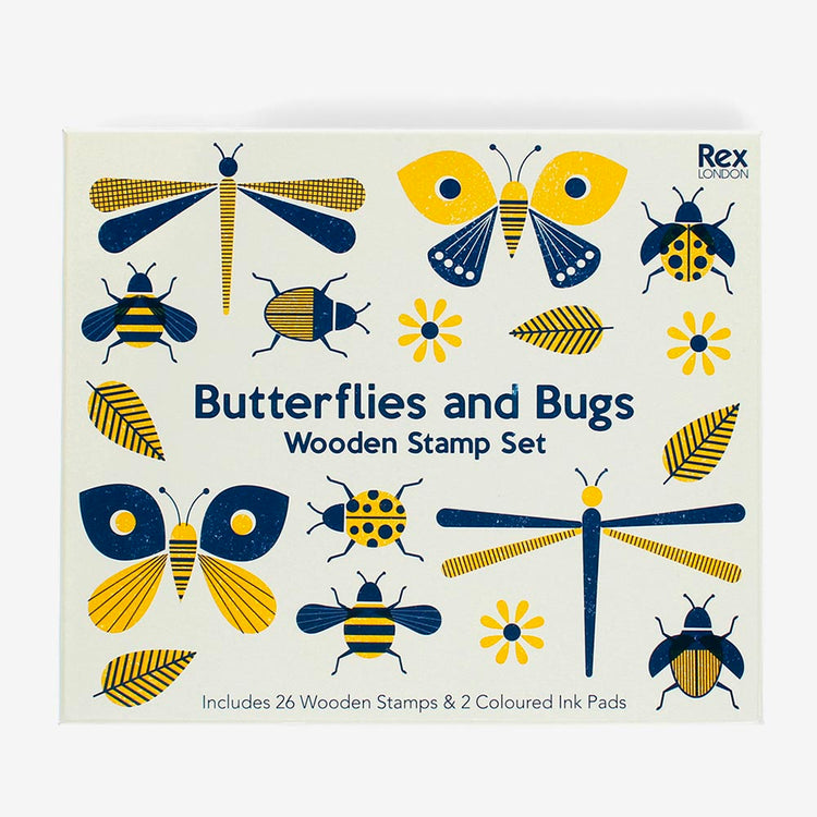 1 boite de tampons insectes et papillons pour pochette surprise