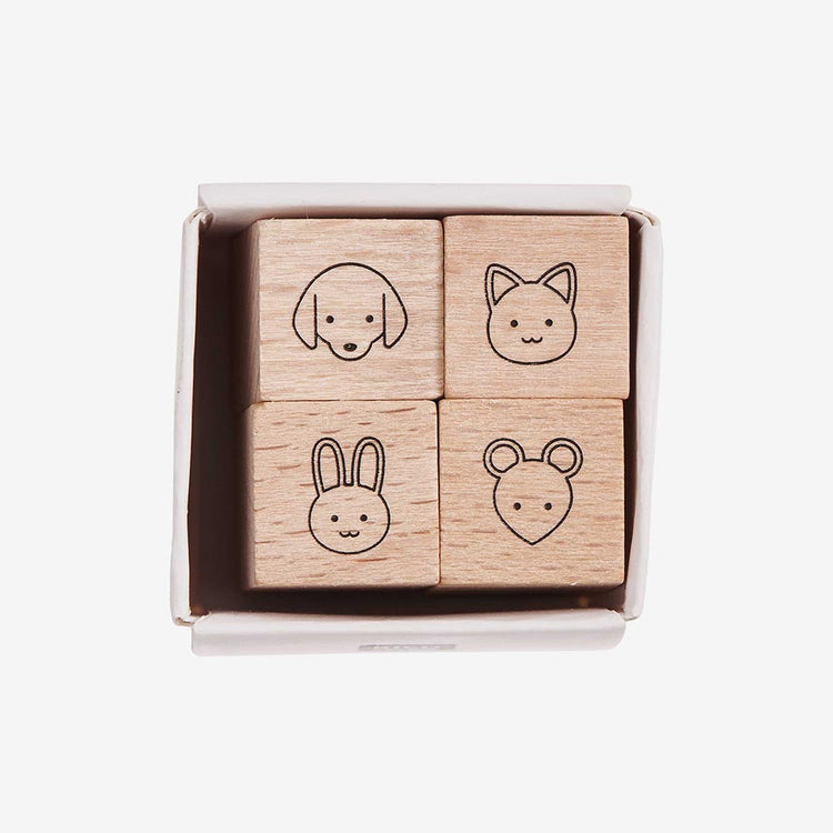 4 tampons animaux mignons : idee cadeau pochette surprise enfant