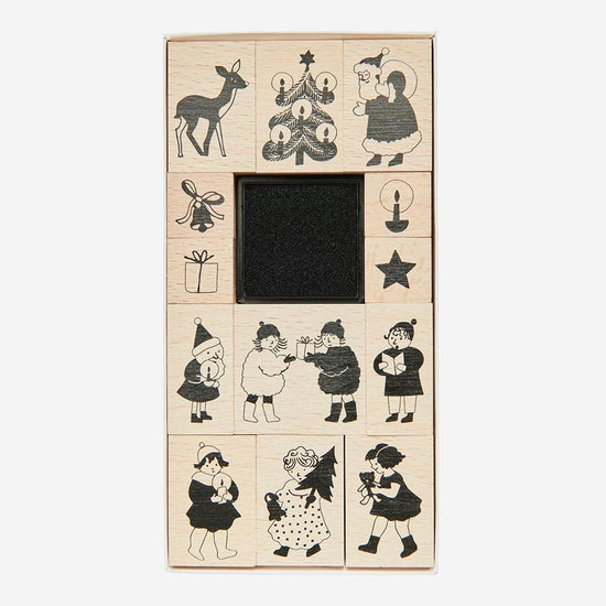 Tampons motifs de Noël vintage : activité enfant noel