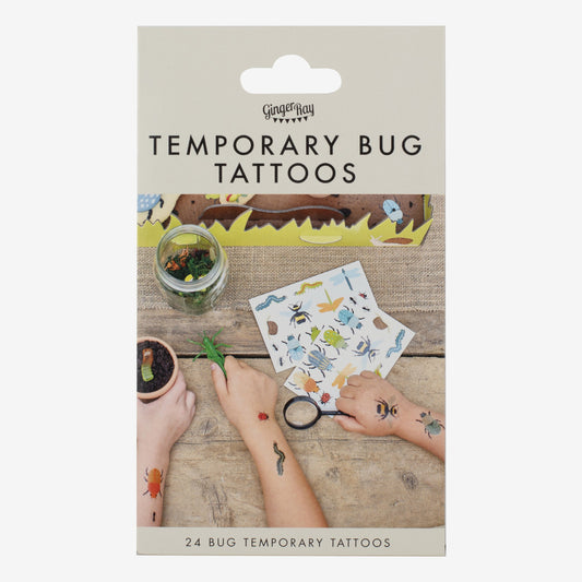 2 planches de tatouages ephemere insectes pour activité anniversaire