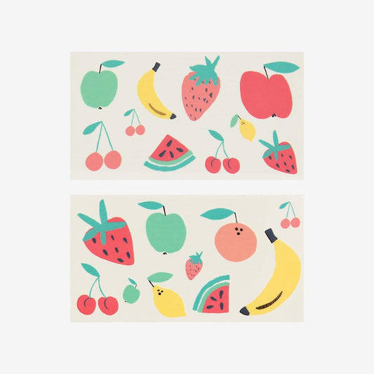 2 planches de tatouages fruits