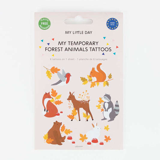 Tatuajes efímeros con temática de bosques: idea para un pequeño regalo para invitados