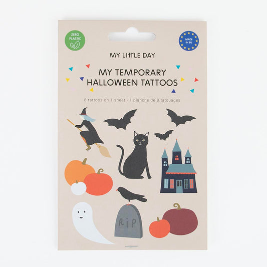 Tatuajes temporales con temática de Halloween: pequeño regalo para invitados