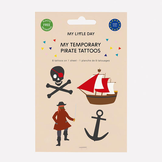 8 tatouages éphémères pirate pour enfant My Little Day