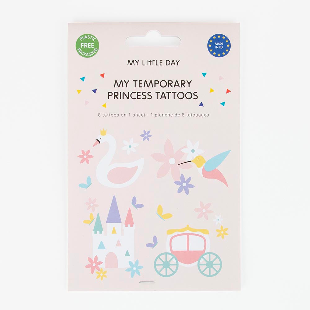 Princess-themed temporary tattoos: small guest gift