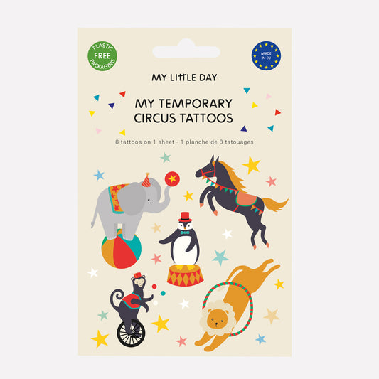 Tatouages éphémères cirque, animations fun d’anniversaire