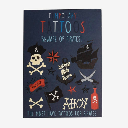 Tatouage ephemere : 1 planche de tatouages pirates