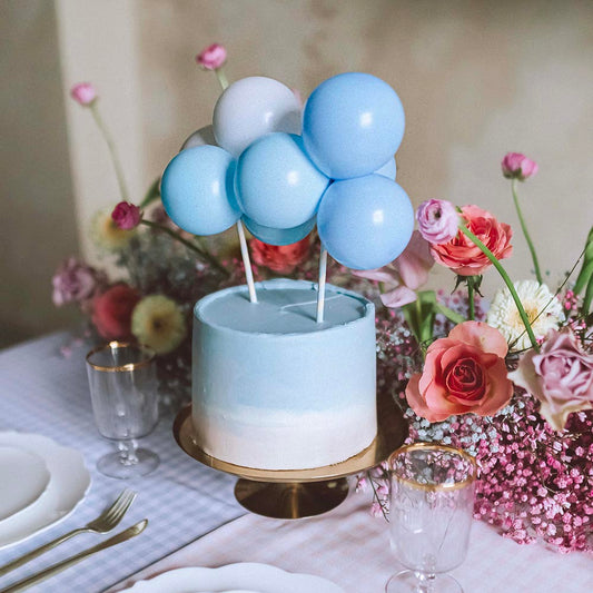 Cake topper ballons bleus : decor gateau anniversaire garcon