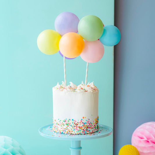 Cake topper ballons multicolores : decor gateau anniversaire 1 an