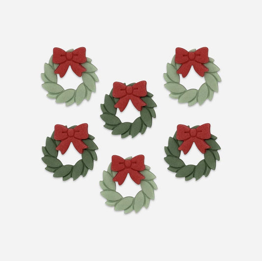 6 toppers en sucre couronne de Noël : decoration buche de noel