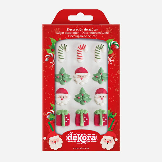 12 toppers en sucre Noël : decoration buche de noel originale