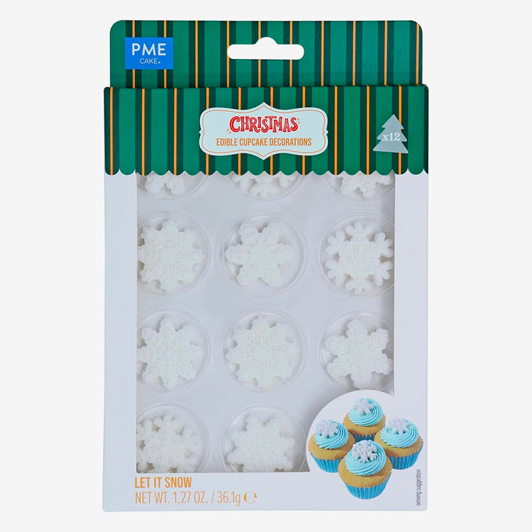 toppers en sucre flocon de neige pour repas de Noël