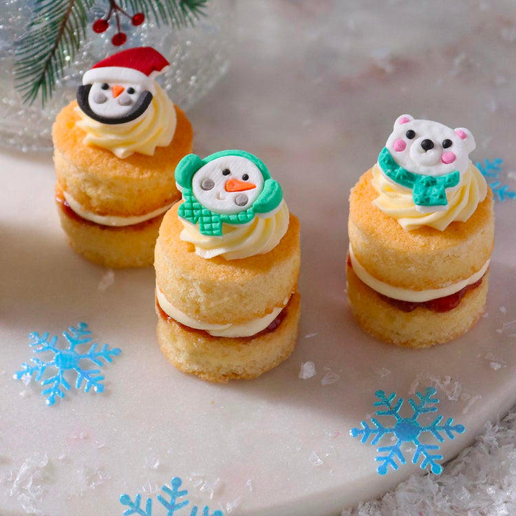 Noël - 12 déco sucrées polaires parfait pour cupcakes