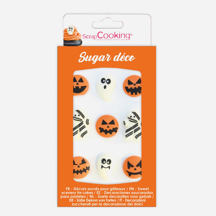 6 decors en sucre halloween : decor gateau thème Halloween