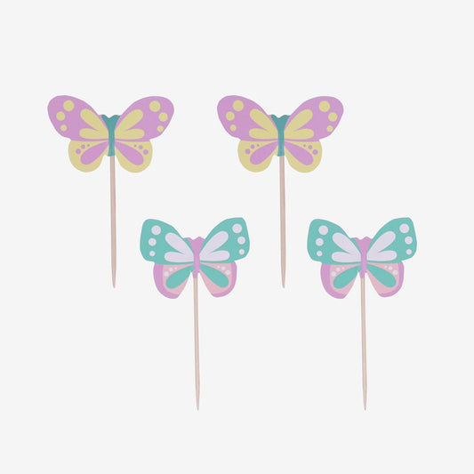 24 toppers papillon, déco cupcakes printaniers