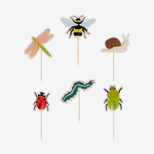 12 Toppers insectes pour decoration gateau anniversaire enfant