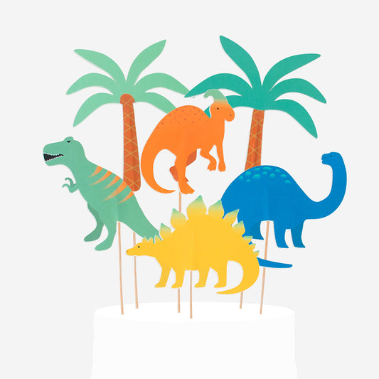 Toppers dinosauri: decorazione originale per torta di compleanno per ragazzo