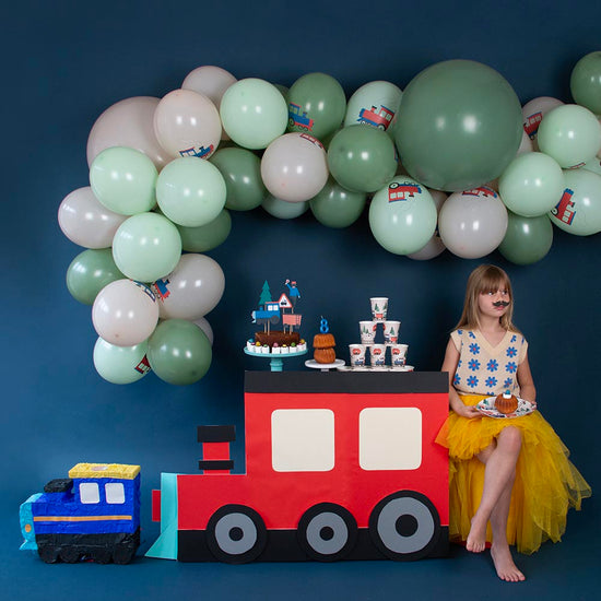 8 toppers pour gâteau d'anniversaire sur le thème train