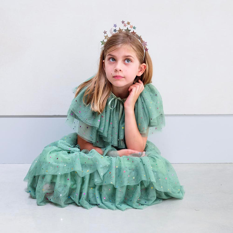 Long tutu sapin de Noël vert en tulle : deguisement enfant noel