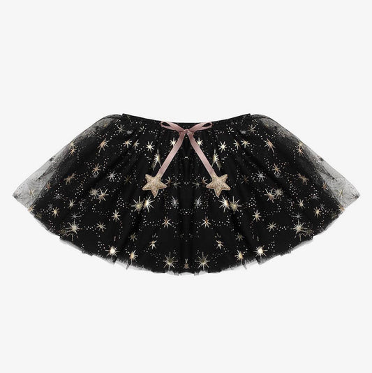 tutu tulle noir pailletée cadeau d'anniversaire pour un deguisement de sorciere ou halloween