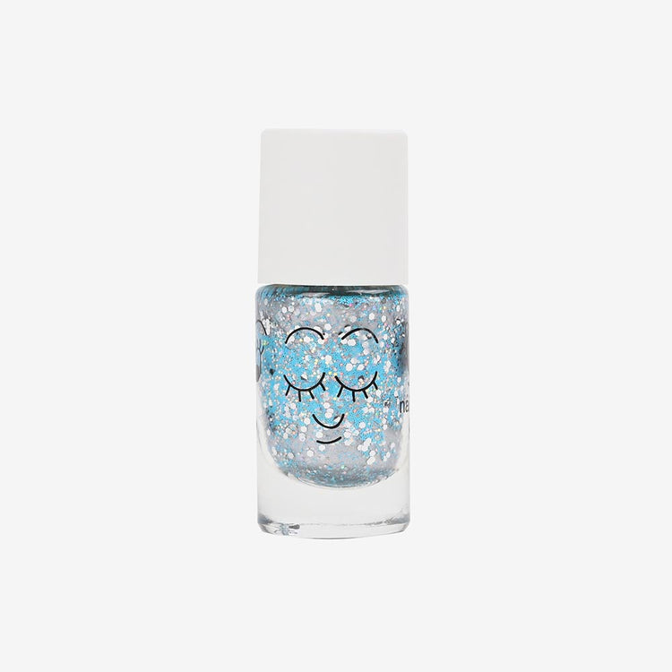 1 vernis à ongles à base d'eau : bleu glitter