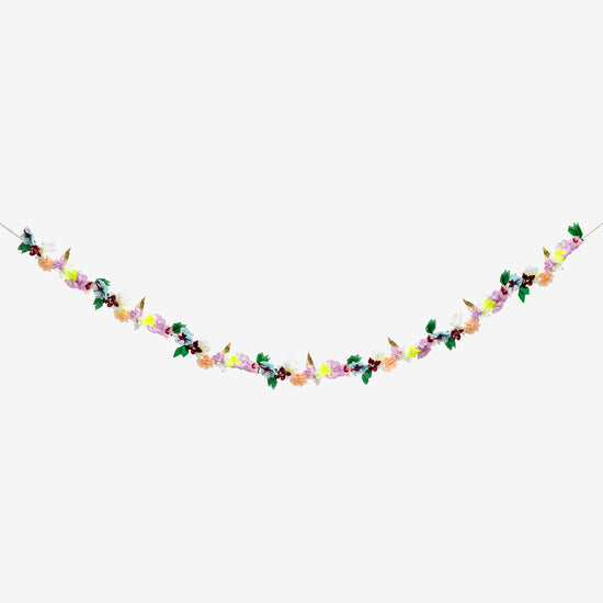 Grande guirlande de fleurs multicolore en papier par Meri Meri 