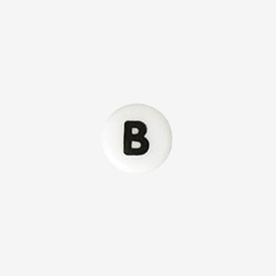 Lettre blanche en céramique alphabet lettre B perle création accessoire 