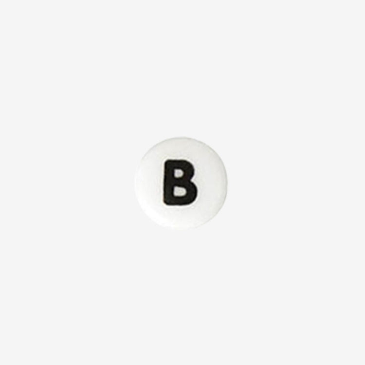 Accesorio de creación de cuentas de cerámica blanca alfabeto letra B