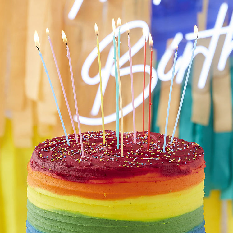 Bougies d'anniversaire multicolores baguette fête d'anniversaire thème licorne
